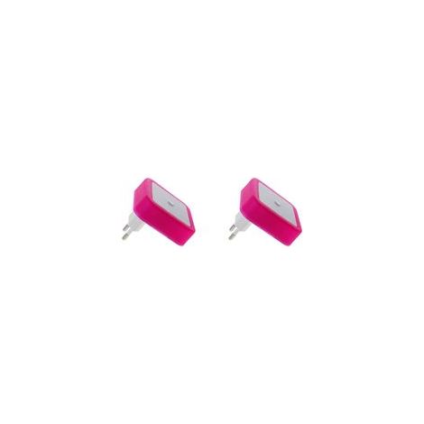 Lámpara de noche enchufable de dos piezas, lámpara de mesita de noche LED roja con sensor automático del anochecer al amanecer, adecuada para dormitorio, cocina, pasillo, enchufe europeo, iluminación 