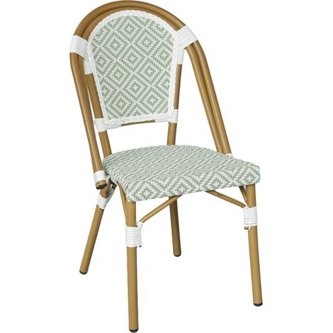 Sedie da giardino Impilabili Mobili Rebecca Schefflera 85x46x57 Alluminio PCV, PET Bianco Verde Classico SET 2 pezzi (1/5)