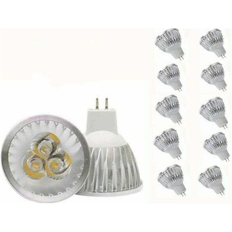 MR16 LED bulb MR16 3W warm white GU5.3 MR16 LED bulb 12V 3W LED spotlight bulb, suitable for recessed track landscape lighting, 20W halogen equivalent, 10 packs Ikodm (1/4)