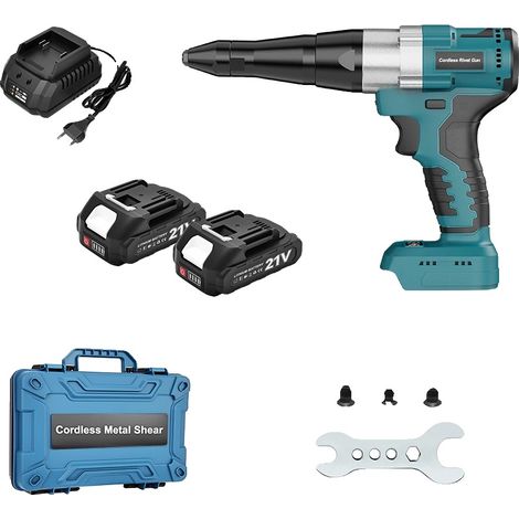 Rivettatrice, motore brushless, funzionamento automatico, 2 batterie (1/2)