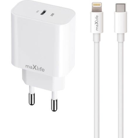 Chargeur rapide iPhone 20 W + câble de charge USB-C vers Lightning (1/2)