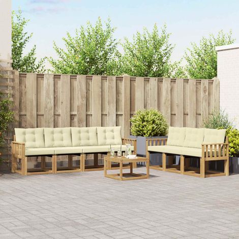 vidaXL Outdoor-Sofagarnitur mit Kissen 8 pcs Weiß und Creme (1/5)