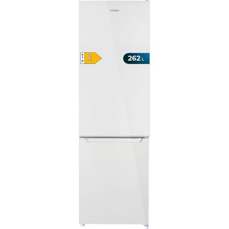 Kühlschrank Combi weiß, Inhalt 262 Liter, Höhe 176 cm, Breite 54 cm, Energieklasse E, LED-Innenbeleuchtung, elektronische Temperaturregelung, Glasablagen.