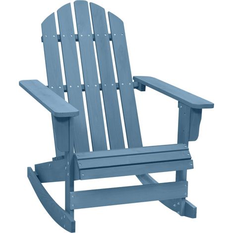 Chaise à bascule de jardin, Rocking chair design contemporain, Fauteuil à bascule Adirondack Bois de sapin massif Bleu BGT65423 (1/5)