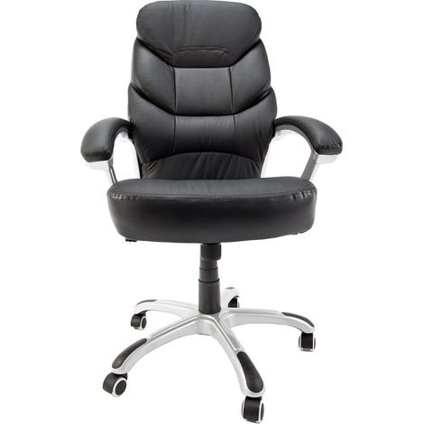 Sillón oficina presidencial director cómoda silla de oficina giratoria de cuero artificial negro