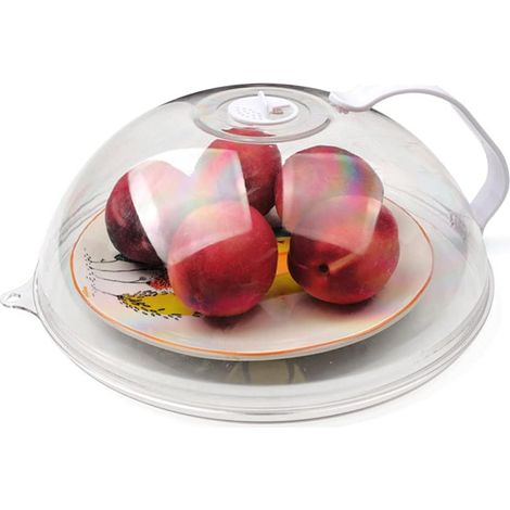 1 Couvercle micro-ondes, polycarbonate sans BPA, évents vapeur, poignées ergonomiques, 28x28x9cm, pour assiettes et bols (1/5)