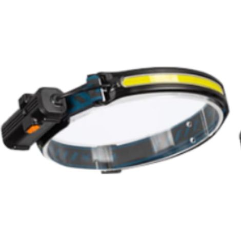 Lampe frontale LED rechargeable avec détecteur de mouvement, zoomable, lampe torche COB rotative à 360°, lampe frontale étanche pour camping, randonnée, pêche et activités de plein air (A)