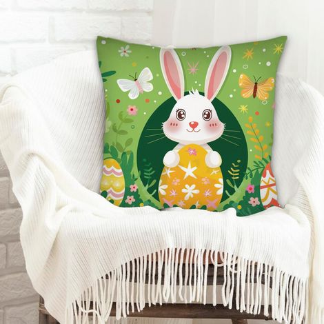 Housse de coussin 45x45 cm en polyester doux pour canapé fauteuil lit chaise décoratif de ferme (1/5)