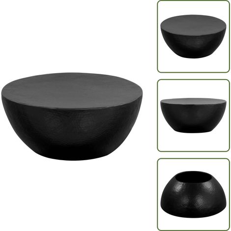 Couchtisch aus Gehämmertem Aluminium 70 x 30 cm Schwarz - Couchtisch - Alu Couchtisch - Gehärteter Aluminium Tisch - Schwarz - Wohnzimmerstil (1/5)
