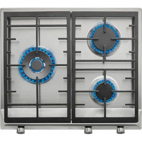 Plaque au gaz Teka EX60.1 3G 60 cm 60 cm Acier inoxydable Noir (3 Feux à gaz) (1/2)