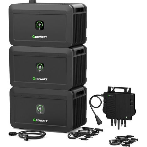 Growatt NOAH 2000 und NEO-800M-X 800W Mikro-Wechselrichter,6144Wh Speicher für Balkonkraftwerk,Balkonkraftwerk Speicher mit 1800W PV-Eingangsleistung,IP66 (1/5)
