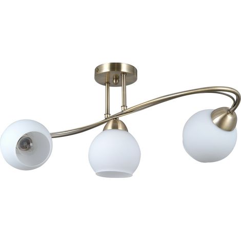 Plafoniera classica ottone antico bianco 3xE27 Italux