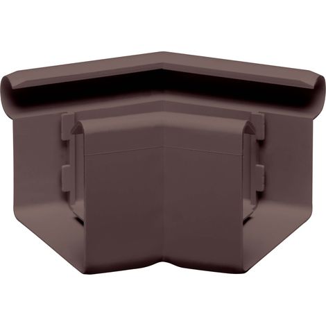INEFA Rinnenwinkel 135 Grad kastenförmig Außenwinkel, PVC Wulst außen, Verbindungsstück Dachrinnenzubehör, Made in Germany - NW68 / 68mm Dunkelbraun