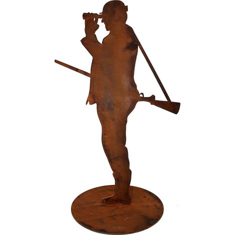 Figurine Décorative Chasseur Fritz en Métal Rouillé Patiné pour Jardin et Maison - PANGIVO (1/5)