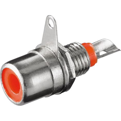 Connettore femmina Rca per telaio con dado rosso 4070r-cc-115