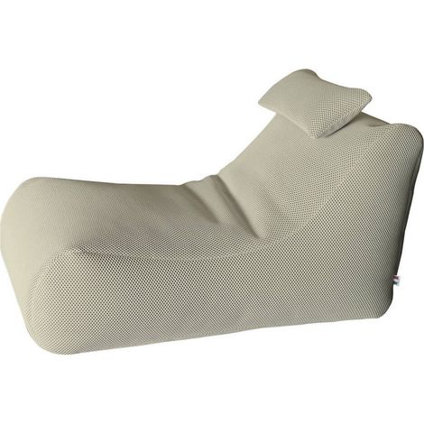 Dmora - Pouf Abuli, Poltrona multiuso, Poltroncina sacco, Pouf poggiapiedi, Made in Italy, 70x120 h65 cm, Beige