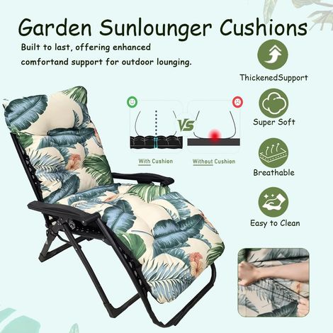 Coussin Chaise Longue Bain de Soleil, Coussin Transat Jardin Exterieur avec Sangles, Antidérapante Matelas Transat pour Canapé Vacances Exterieur Intérieur (Gris Bleu,48x155x8cm) (1/5)