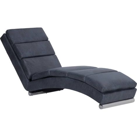Chaise longue  Transat  Bain de soleil Gris Similicuir daim (1/5)