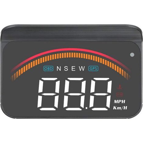 Pantalla frontal universal para coche con GPS e interfaz OBD: velocímetro digital en km/h/mph para proyección en el parabrisas. (1/5)