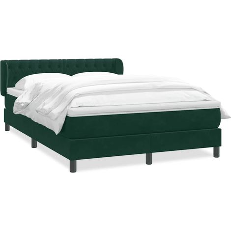 Maison Exclusive - Sommier à lattes de lit et matelas vert foncé 160x220cm velours