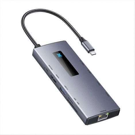 10-in-1 4K 60Hz USB-C Hub mit Ethernet-Anschluss, 100W PD Netzteil, SD/TF Kartenleser für Laptop und Tablet. (1/5)