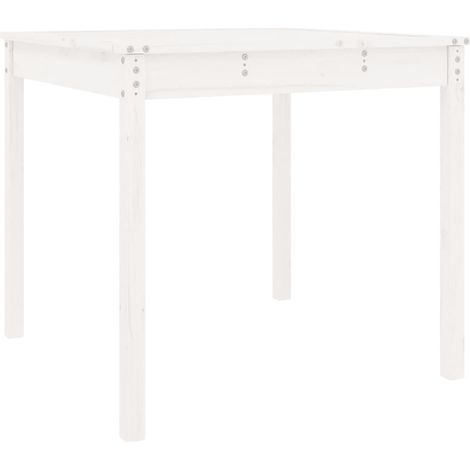 Maison Exclusive - Gartentisch Weiß 82,5x82,5x76 cm Massivholz Ki