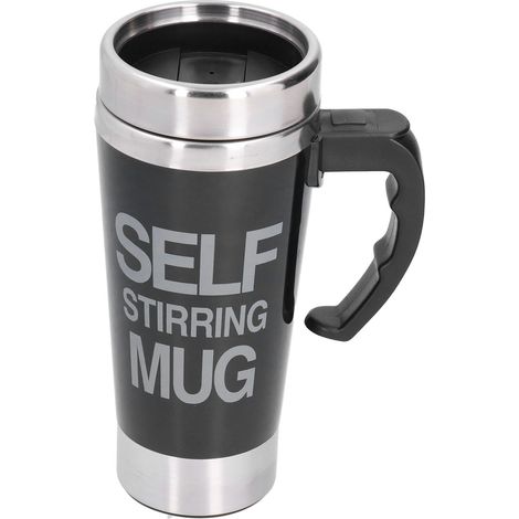 Tasse à café automatique en acier inoxydable avec agitation automatique, grande capacité, couleur noire (1/5)