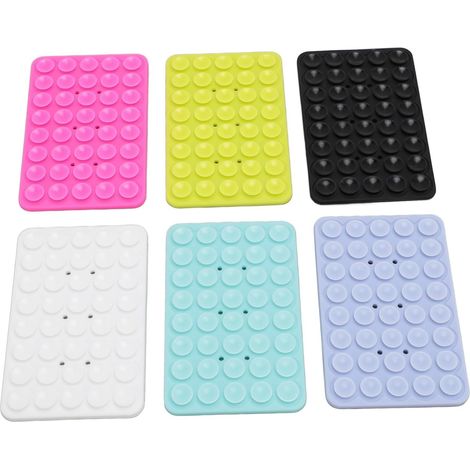 Lot de 6 Supports Adhésifs pour Coque de Téléphone à Ventouse, Support de Téléphone à Ventouse, Support Mains Libres Solide, pour Selfies, Vidéos, pour Les Smartphones (1/5)