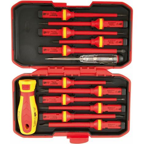 Tournevis isolé 1000 V magnétique manuel Kit,13pcs interchangeables Tournevis isolés Set avec outils de réparation électricien outils de réparation peu (1/5)