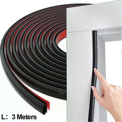 1 Stück Türdichtungsstreifen D-Form Zugluftstopper 3 Meter Staubdichtes Schalldämmendes Dichtungsband Dichtungsfüller Passend für Türen und Fenster-JXLGV (1/5)