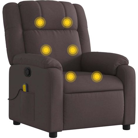 Maison Exclusive - Massagesessel Dunkelbraun Stoff