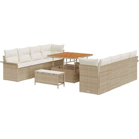 Maison Exclusive - Conjunto de sofá de jardín Beige y Crema 100 x