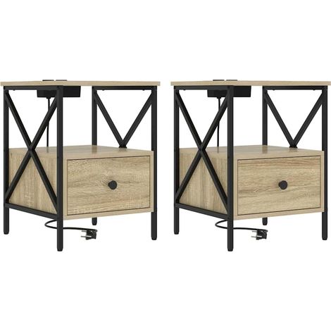 Maison Exclusive - Armadio da Notte 2 pcs Rovere Sonoma 41,5 x 40,5 x 55 cm