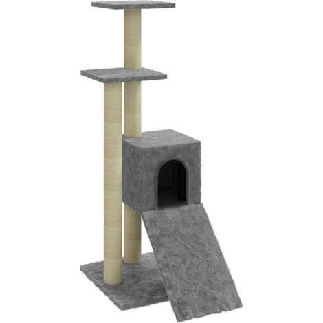 vidaXL Rascador para gatos con postes de sisal gris claro 92 cm (1/2)