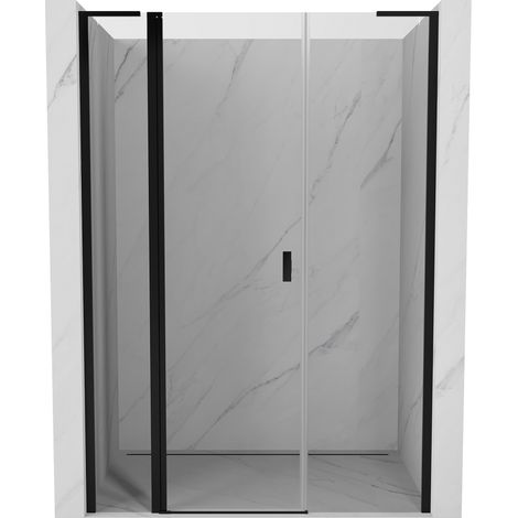 Mexen Mist L Duschschwingtür 155 cm, transparent, schwarz - 8A4L-155-001-70-00