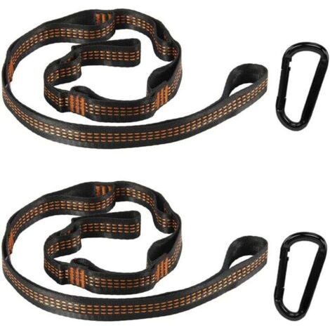 2 PCS Hammock Strap Tree Swing Strap Hammock Attachment for Camping Hammock Swing or Hanging Seat (3M with 2 Carabiners) (1/4)