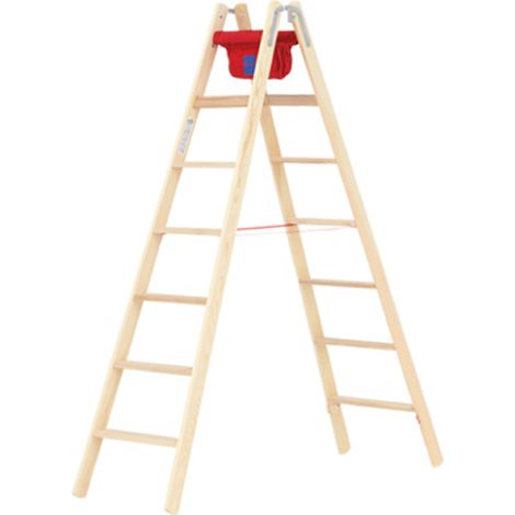 Scaletta in legno 2x6 gradini - Altezza raggiungibile 2.70m - 71499/2x6