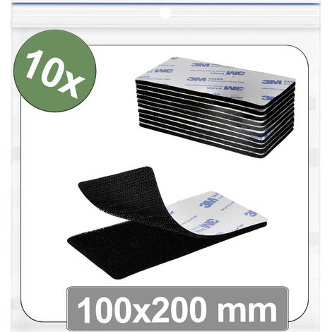Quadrios 25CA659 Punti a strappo da incollare Lato morbido e lato rigido (L x L) 100 mm x 200 mm Nero 10 pz.