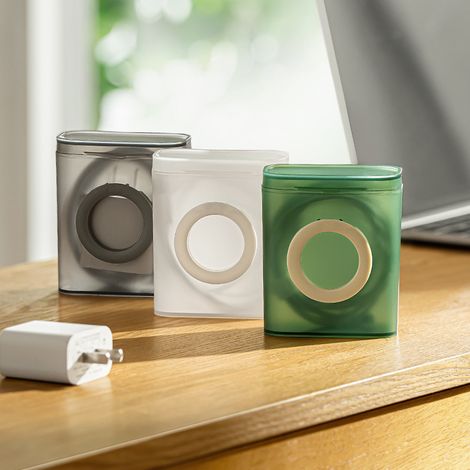 Boîte de rangement de câbles de données 3 pièces, organisateur de câbles compact pour la maison et le bureau, boîte de gestion de câbles durable, conception sans enchevêtrement, adaptée aux câbles USB (1/5)