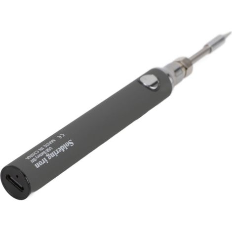 Ensemble fer à souder, stylo de soudage électronique sans fil, rechargeable par USB, température réglable, chauffe rapide pour le soudage de fils, bricolage, gris (1/5)