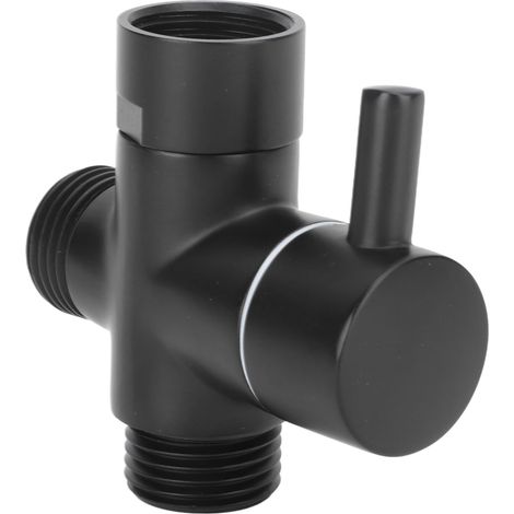 Douche Bras Diverter Vanne Tête de Douche Mélangeur G 1/2 Salle de Bain Système Pièce de Rechange Contrôleur Eau Chaude Froide Noir (1/5)