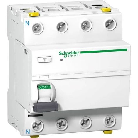 Schneider Electric A9Z21463 Interruptor diferencial blanco 4 polos