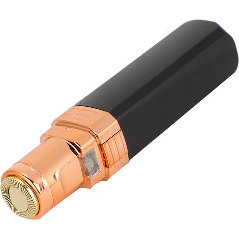 Épilateur électrique mini compact et mignon en forme de rouge à lèvres pour le visage et le corps des femmes - Noir brillant (1/5)