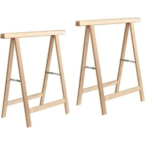 COPPIA CAVALLETTI PIEGHEVOLE PIEGHEVOLI CAVALLETTO IN LEGNO 75x75cm 579