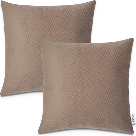 Paco Home Fundas Cojines Decorativas Funda Cojín Pana Juego Sofá Decoración 2pcs-Set, Braun 4 (de)