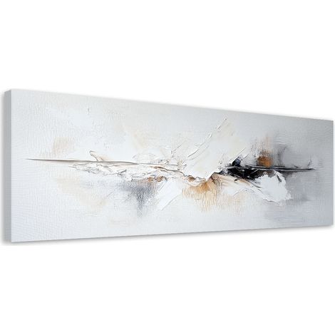 Tableau déco Abstrait industriel Gris Or 90x30 (1/5)