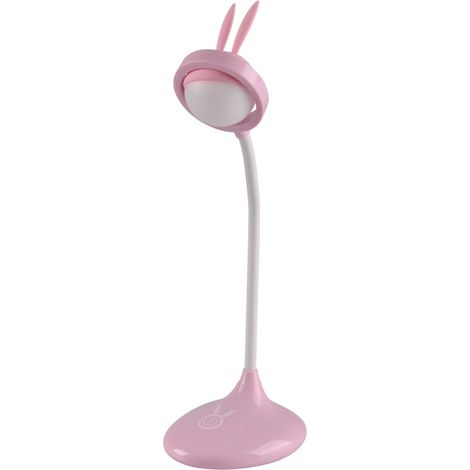 Lampe de bureau Lapin LED rechargeable rose USB Polux (1/5)