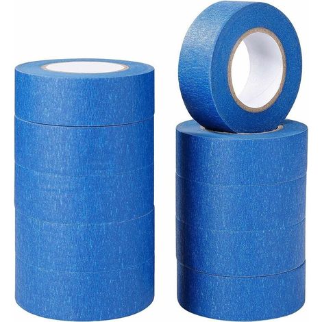 Ruban De Masquage - 24 mm x 20 m - Pour Peinture Et Décoration Intérieure - Sans Résidu - 10 Rouleaux (1/5)
