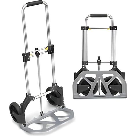Carrello Portapacchi Pieghevole in Alluminio con Ruote in Gomma Portata 80kg (1/2)