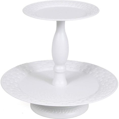Alzata in metallo bianco, Ø30H44 cm (1/2)